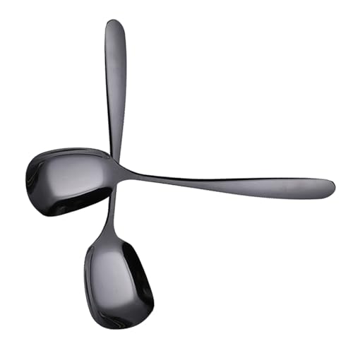 Set mit 2 eleganten und modernen Edelstahl-Löffeln mit quadratischem Kopf, ideal für den täglichen Gebrauch und eleganter Tischlöffel von Dasbsug