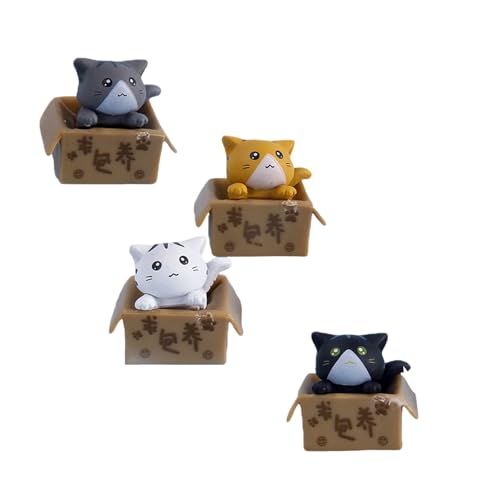 Set mit 4 Katzen im Korb, Miniatur-Figuren, Kätzchen-Ornamente mit rutschfester Unterseite, Heimbüro, Schreibtisch-Dekorationen, Katzenskulptur, Heimdekoration Set mit 4 Katzen im Korb, Miniatur-Figuren, Kätzchen-Ornamente mit rutschfester Unterseite, Heimbüro, Schreibtisch-Dekorationen, Katzenskulptur, Heimdekoration von Dasbsug