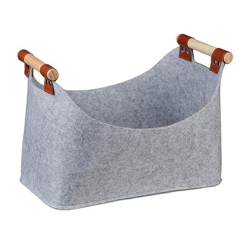 Tragbarer Kaminholzkorb, stabiles und modisches Kaminholz aus Filz mit Griff für reichlich Holzaufbewahrung Kamine Hölzer von Dasbsug