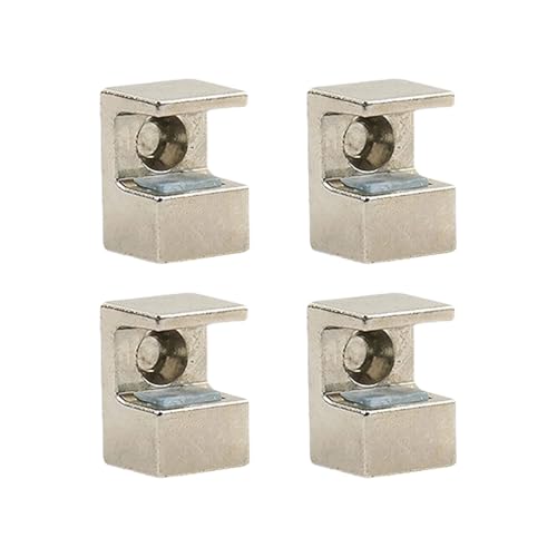 Verstellbare Mehrzweck-Glas-Klemmhalter für Vitrinen, Schränke und Paneele, aus stabilen Zinken-Legierungsglas-Klemmen, 4 Stück Verstellbare Mehrzweck-Glas-Klemmhalter für Vitrinen, Schränke und Paneele, aus stabilen Zinken-Legierungsglas-Klemmen, 4 Stück von Dasbsug