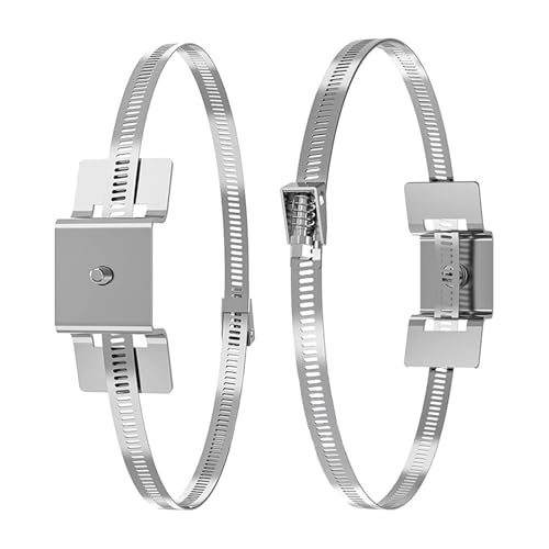 Vertikale Stangenhalterungen, Edelstahl-Klammern mit Klemmen, Schrauben zur Sicherung von Schildern, Kameras, Briefkästen, wiederverwendbar, für den Außenbereich, Wegweiser-Installations-Hardware von Dasbsug