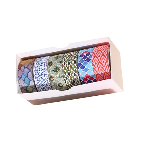 Washis-Tape mit Tierdruck, dekorativ, für Kunsthandwerker, Scrapbooking, Verpackung, Dekoration, 6 Rollen Washis-Tape mit Tierdruck, dekorativ, für Kunsthandwerker, Scrapbooking, Verpackung, Dekoration, 6 Rollen von Dasbsug