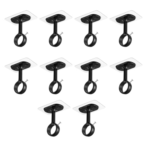 Wiederverwendbare Gardinenstangenhalterungen, starke selbstklebende Rückseite, verstellbarer Haken für schnelle Beschädigung, Fenstermontage, abnehmbarer Fenstervorhanghaken von Dasbsug