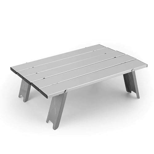 Dasellfa Campingtisch Klappbar Faltbar, Tragbarer Camping Tisch Klapptisch Klein und Leicht, Mini Camping Tisch aus Aluminiumlegierung, Ideal für Outdoor, Picknick, Angeln und RV-Reisen, Ultralight von Dasellfa