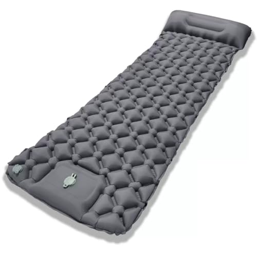 Dasellfa Isomatte Selbstaufblasend, Selbstaufblasbare Luftmatratze Ultraleicht Camping Matratze, Selbstaufblasende Isomatte Faltbar, Camping ZubehöR Gadgets Geschenke (Grey) von Dasellfa