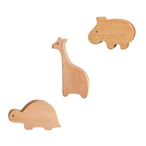 Dasellfa Kleiderhaken für Kinder aus Holz in Tierformen, Wandhaken, Haken Selbstklebend, Garderobenhaken Kinder, Haken Ohne Bohren, Mehrzweckhaken Wall Mounted Hooks, Mützen, Kinderzimmer Deko von Dasellfa