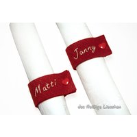 Serviettenring Filz Mit Namen Stern Herz Hochzeit von DasfleissigeLieschen