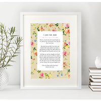 Personalisierte Floral Lieblingsworte Print Verwenden Sie Ihr Eigenes Gedicht, Songtexte. Ungerahmtes Poster A4, A3, A2. Sonderanfertigung von DashandDotUK