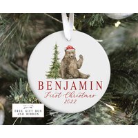 Bär Baby Erste Weihnachten Ornament, Personalisierte Weihnachtsbaum Stocking Stuffer Geschenk von DashingFoxCo
