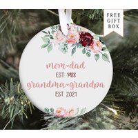 Großeltern-Ankündigungsverzierung, Großmutter Und Großvater, Geschenk Zu Sein, Großeltern-Weihnachtsgeschenk, Erstes Enkelkind, Gefördert von DashingFoxCo