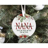Personalisierte Weihnachtsverzierung Geschenk Für Mutter Oder Großeltern Von Enkel Kindern, Weihnachtsbaum-Andenken Personalisierte Weihnachtsverzierung Geschenk Für Mutter Oder Großeltern Von Enkel Kindern, Weihnachtsbaum-Andenken von DashingFoxCo