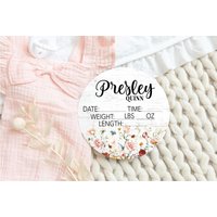 Wild Flower Birth Stats Baby Name Schild Aus Holz Personalisierte Neugeborene Ankündigung Benutzerdefinierte Kinderzimmer Zeichen Dekor Hello World von DashingFoxCo