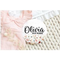 Wilde Blume Baby Mädchen Runde Holz Namensschild Aus Personalisierte Name Neugeborene Ankündigung Benutzerdefinierte Kinderzimmer Zeichen Dekor von DashingFoxCo