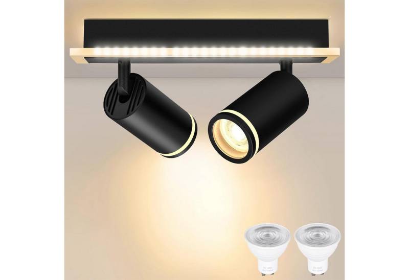 Daskoo Deckenleuchte LED Deckenleuchte 2 Spots 1700lm Verstellbar Schwenkbar Deckenspots, LED wechselbar von Daskoo