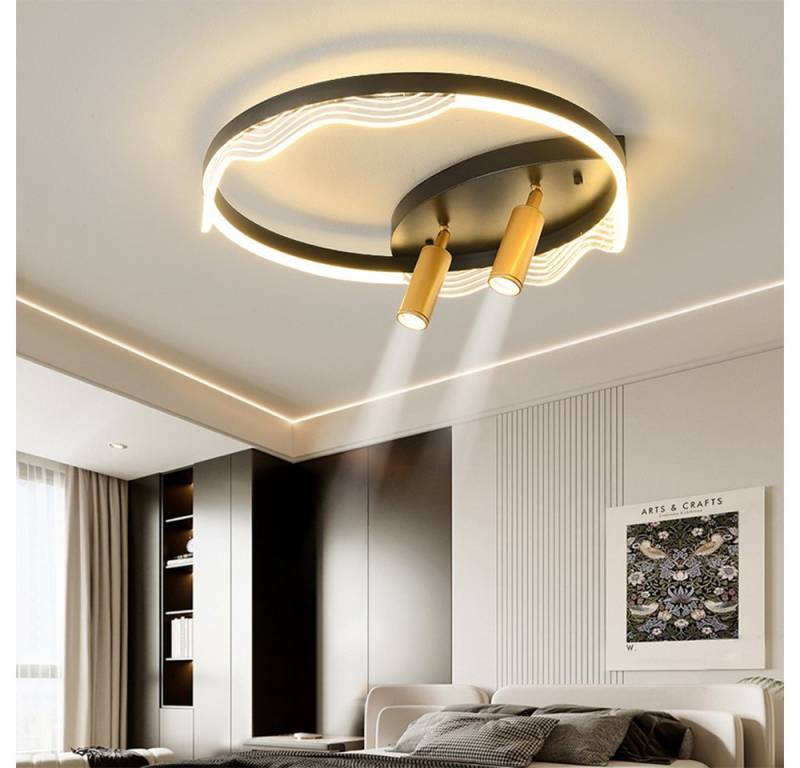 Daskoo Deckenleuchte LED Design Deckenleuchte Dimmbar Fernbedienung Wohnzimmer Deckenlampe, LED fest integriert, Dimmbar von Daskoo