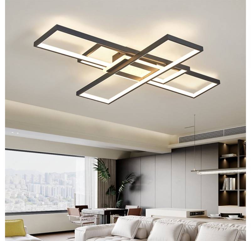 Daskoo Deckenleuchte Rechteck Modern LED Deckenlampe 70W, Dimmfunktion,Fernbedienung, LED fest integriert von Daskoo