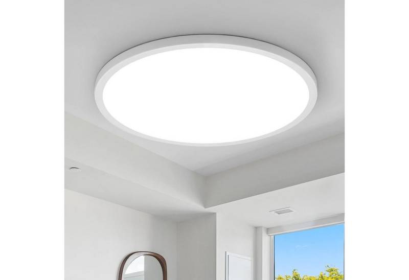 Daskoo Deckenleuchte Ultraflach Panel Deckenlampe Ø295×25mm Wohnzimmer Schlafzimmer, LED fest integriert, Kaltesweiß, Deckenleuchte von Daskoo