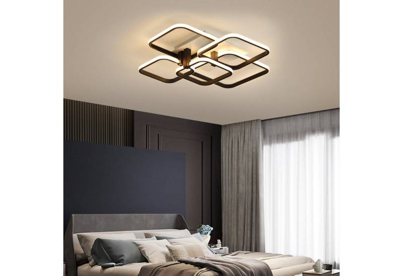 Daskoo Deckenleuchten 3/4/5 Quadrat LED Deckenlampe mit Fernbedienung Dimmbar Wohnzimmer, LED fest integriert, Warmweiß/Neutralweiß/Kaltweiß, Stufenloses Dimmen von Daskoo