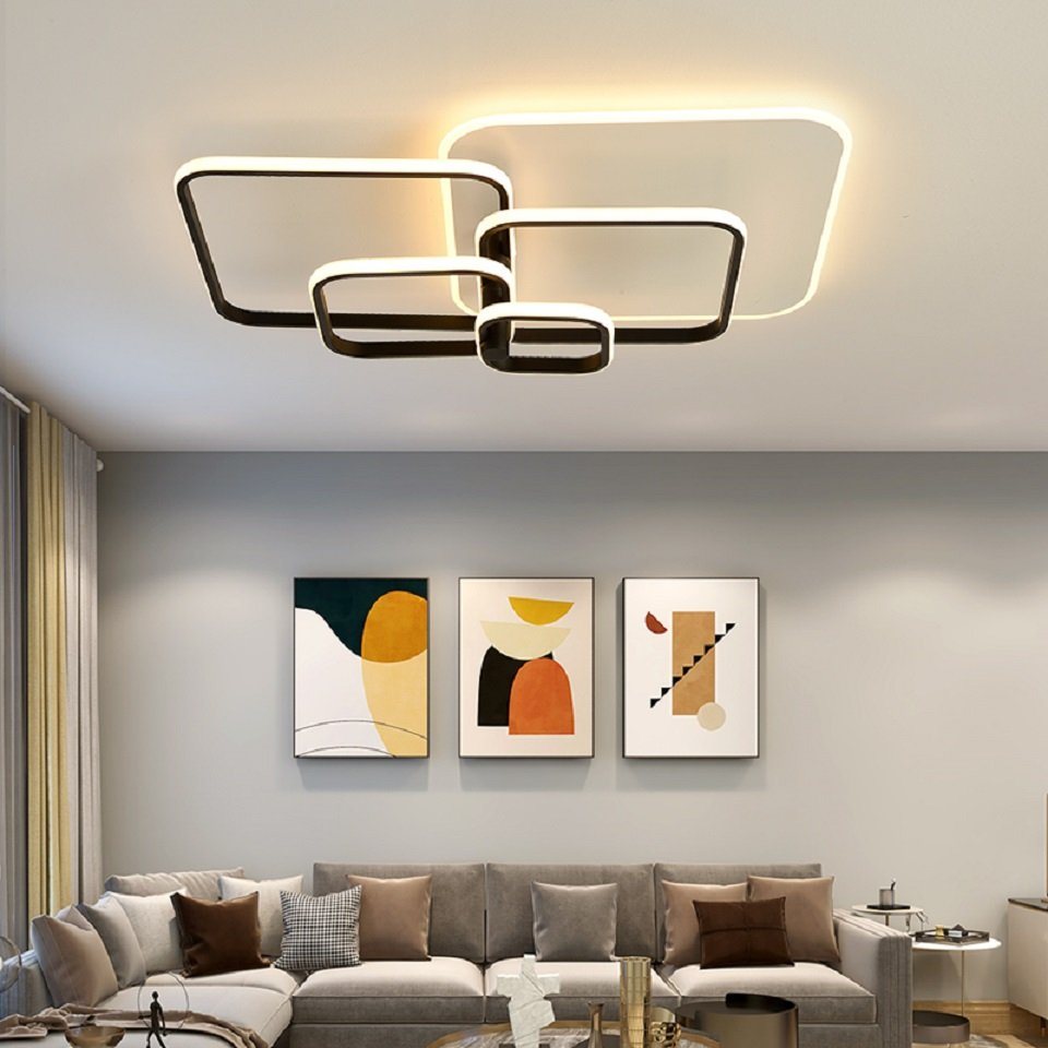 Daskoo Deckenleuchten 35W/72W Modern LED Deckenlampe mit Fernbedienung Dimmbar Wohnzimmer, LED fest integriert, Warmweiß/Neutralweiß/Kaltweiß, Stufenloses Dimmen, LED Deckenleuchte von Daskoo
