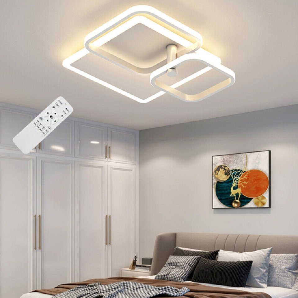 Daskoo Deckenleuchten 35W/72W Modern LED Deckenlampe mit Fernbedienung Dimmbar Wohnzimmer, LED fest integriert, Warmweiß/Neutralweiß/Kaltweiß, Stufenloses Dimmen, LED Deckenleuchte von Daskoo