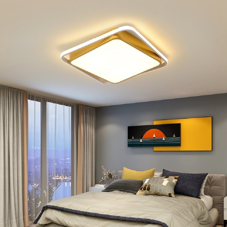 Daskoo Deckenleuchten 37W Quadrat LED Deckenlampe mit Fernbedienung Dimmbar Wohnzimmer, LED fest integriert, Warmweiß/Neutralweiß/Kaltweiß, LED Deckenleuchte Daskoo Deckenleuchten 37W Quadrat LED Deckenlampe mit Fernbedienung Dimmbar Wohnzimmer, LED fest integriert, Warmweiß/Neutralweiß/Kaltweiß, LED Deckenleuchte von Daskoo