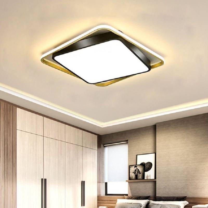 Daskoo Deckenleuchten 37W Quadrat LED Deckenlampe mit Fernbedienung Dimmbar Wohnzimmer, LED fest integriert, Warmweiß/Neutralweiß/Kaltweiß, LED Deckenleuchte von Daskoo