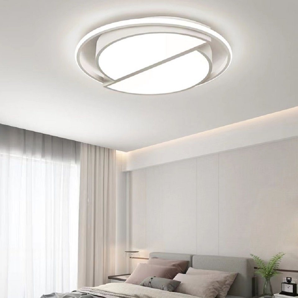 Daskoo Deckenleuchten 48cm Rund LED Deckenlampe mit Fernbedienung Dimmbar Schlafzimmer, LED fest integriert, Warmweiß/Neutralweiß/Kaltweiß, LED Deckenleuchte stufenlos dimmbar von Daskoo