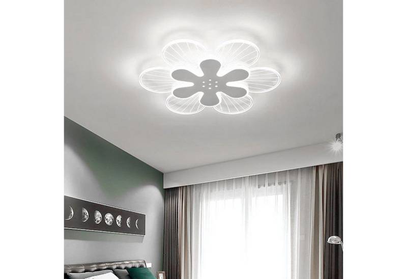 Daskoo Deckenleuchten 50x5cm Blütenform LED Deckenlampe mit Fernbedienung Dimmbar Wohnzimmer, LED fest integriert, Warmweiß/Neutralweiß/Kaltweiß, LED Deckenleuchte von Daskoo