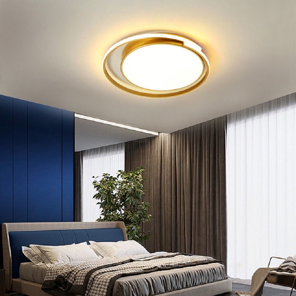 Daskoo Deckenleuchten 51cm Rund Modern LED Deckenlampe mit Fernbedienung Dimmbar Wohnzimmer, LED fest integriert, Warmweiß/Neutralweiß/Kaltweiß, LED Deckenleuchte, Stufenloses Dimmen von Daskoo