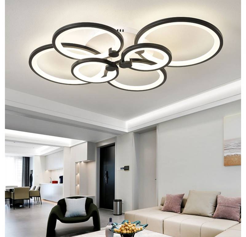 Daskoo Deckenleuchten LED Deckenleuchte 6 Ringe 62W LED Deckenlampe Fernbedienung Dimmbar, LED fest integriert, Stufenloses Dimmen, Stufenloses Dimmen von Daskoo