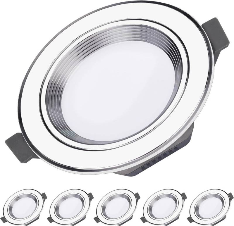 Daskoo Deckenstrahler LED Einbauleuchte 6er Set Einbaustrahler, Spots,3000K/4000K/6000K von Daskoo