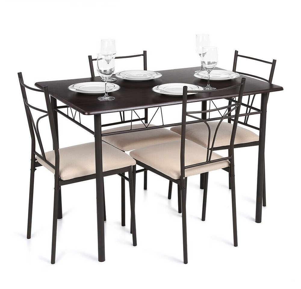 Daskoo Esstisch Essgruppe Paul, (5-tlg), Esstisch Küchentisch mit 4 Stühlen, 110 * 70 * 76 cm von Daskoo