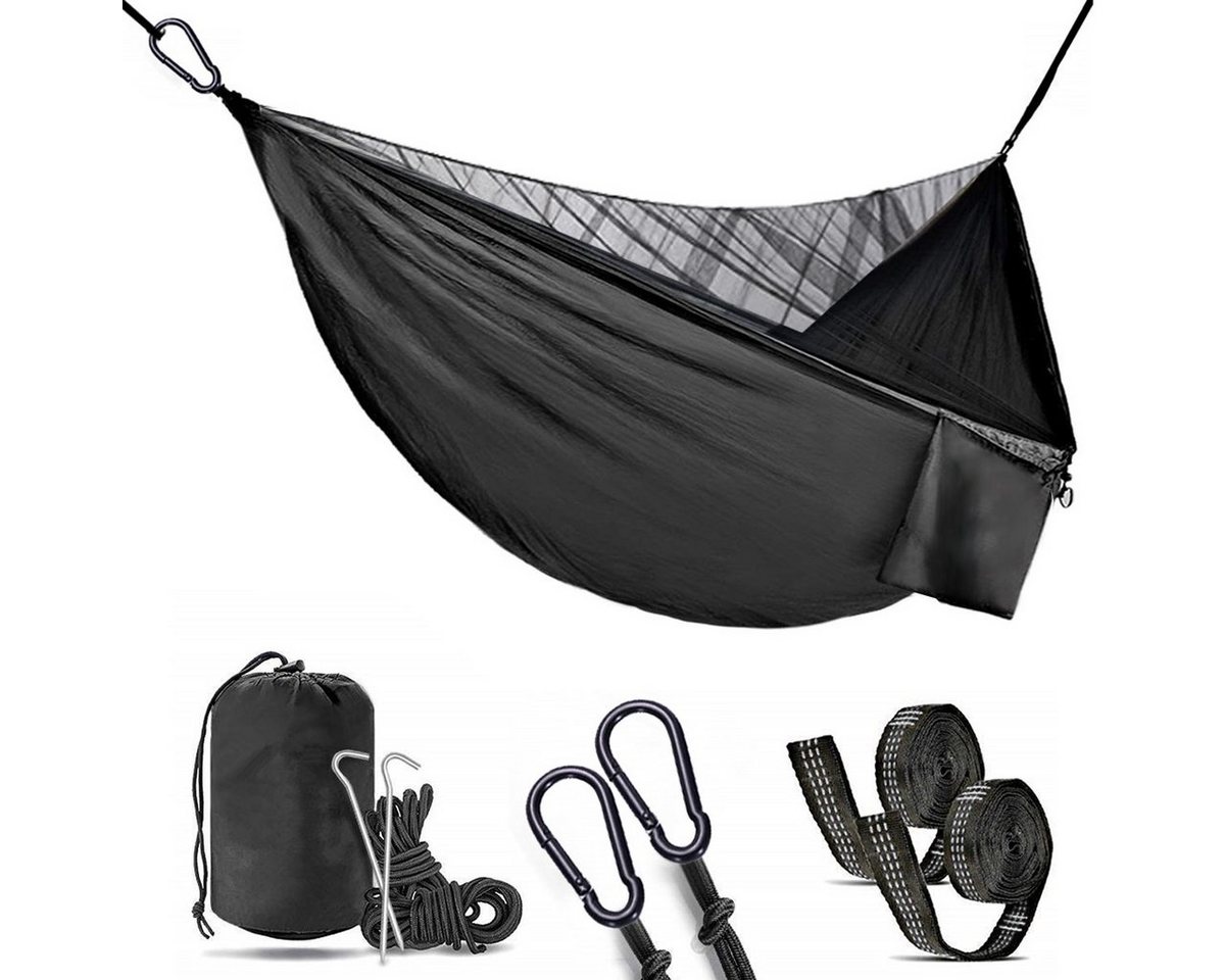 Daskoo Hängematte Hängematte Outdoor mit Moskitonetz, 270x140 cm Reisehängematte, Ultraleicht, Einfaches zum Öffnen, Tragbar, für Camping,Wandern, Hohe von Daskoo