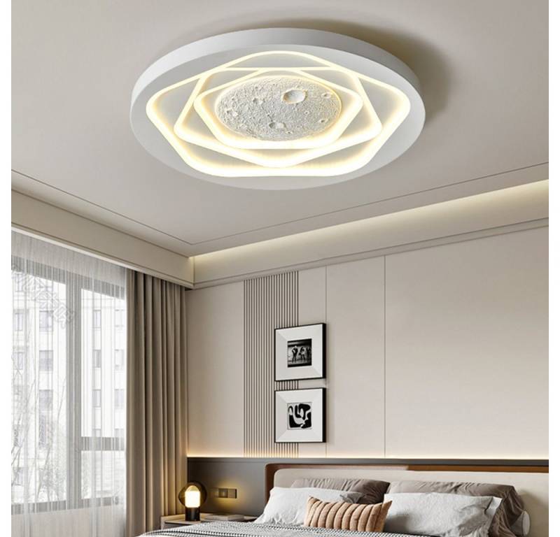Daskoo LED Deckenleuchte Dimmbar Fernbedienung Wohnzimmer 40x5cm,Weiß Warmweiß, LED fest integriert, Stufenloses Dimmen, Dimmbar von Daskoo