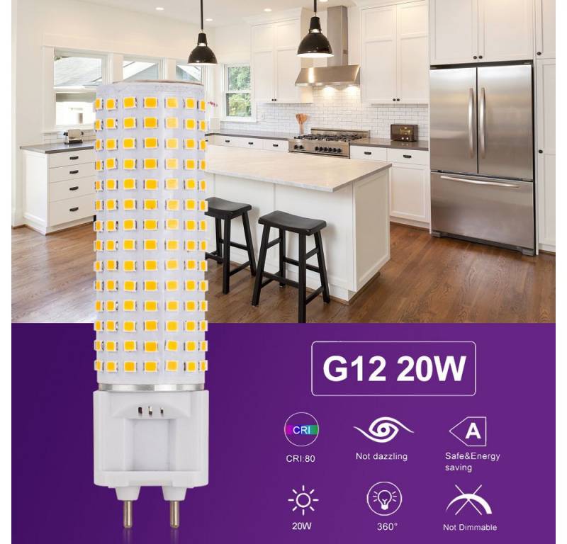 Daskoo LED-Leuchtmittel G12 20W LED Stiftsockellampe Energiesparlampe 2400lm Leuchtmittel, G12 von Daskoo