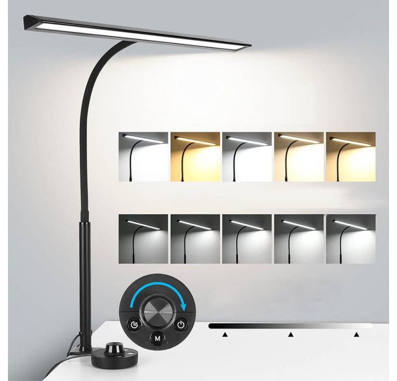 Daskoo LED Schreibtischlampe Schreibtischlampe 24W 13.5CM LED Schreibtischlampe Dimmbar für Office, LED fest integriert, Kaltweiß, Naturweiß, Warmweiß von Daskoo