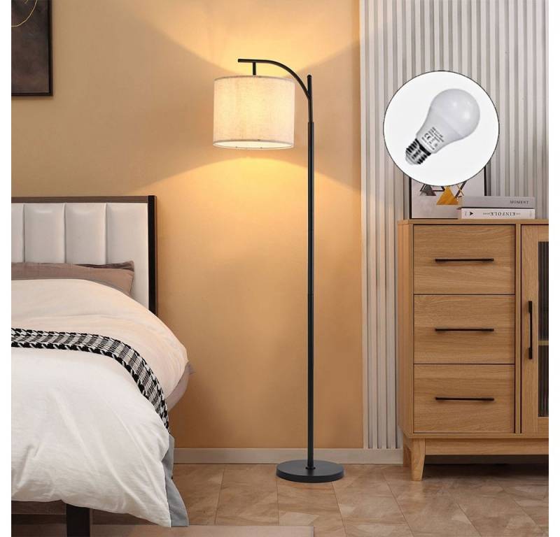 Daskoo LED Stehlampe 175cm Stehlampe Wohnzimmer Stehleuchte E27 12W Leuchtmittel inklusive, LED wechselbar, Warmweiß von Daskoo