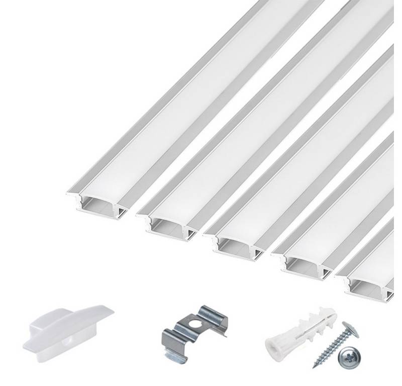 Daskoo LED Stripe 10er 1M LED Aluminiumkanal LED Lichtleisten Diffusorkanal von Daskoo