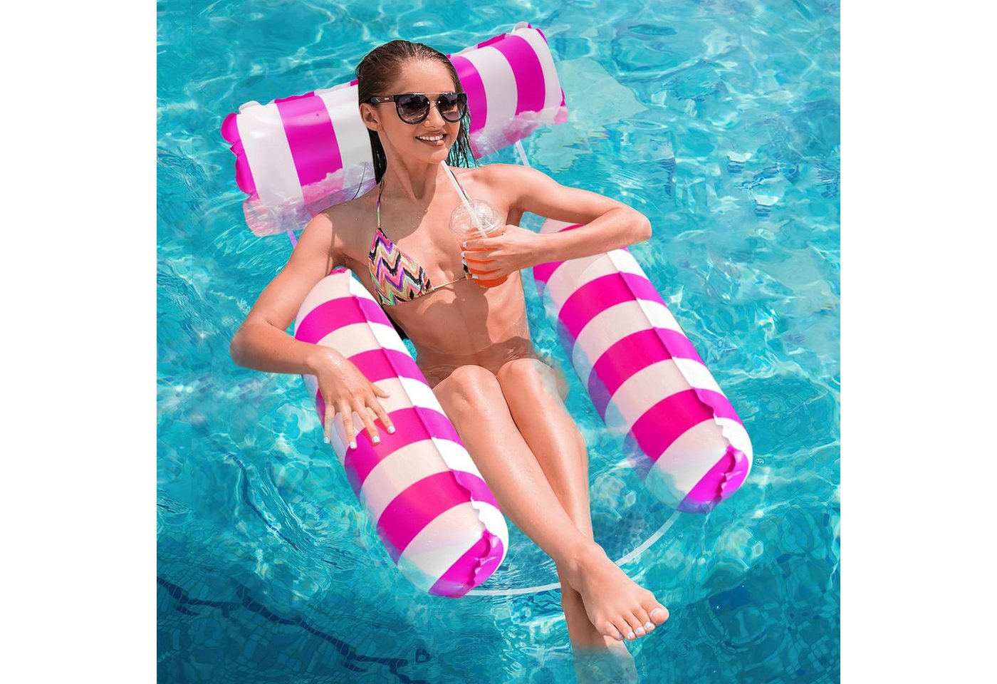 Daskoo Luftmatratze Wasserhängematte Pool Sitz Schwimmende Hängematte, das als Hängematte, Liegestuhl, Drifter oder Sportsattel von Daskoo