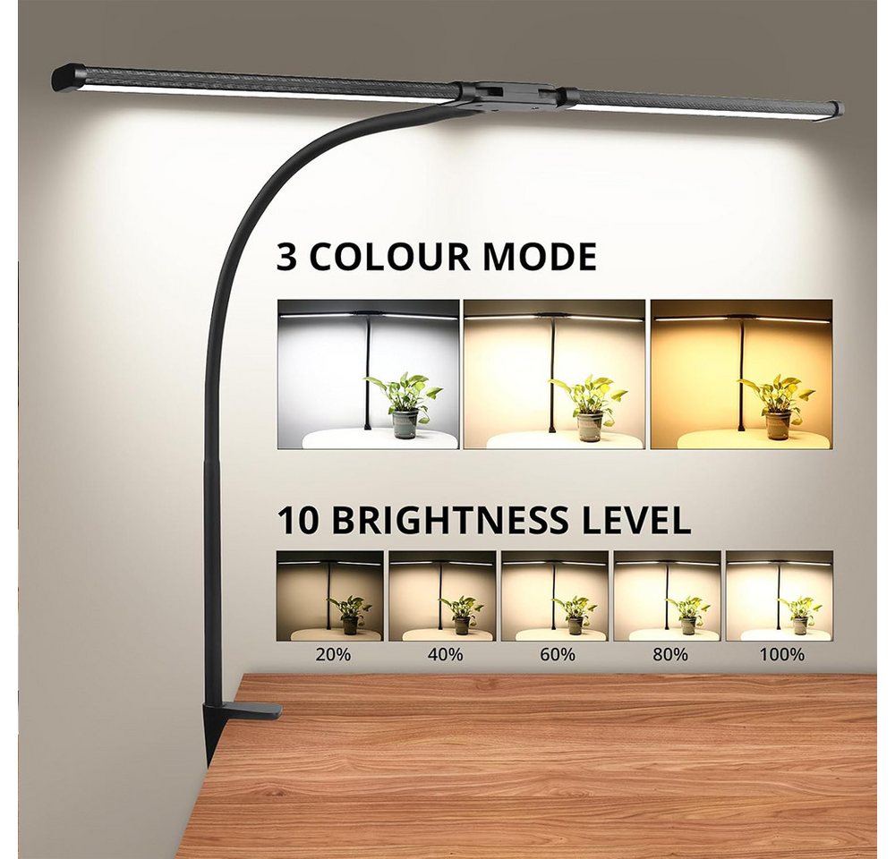 Daskoo Schreibtischlampe Schreibtischlampe LED Schreibtischlampe Dimmbar für Home Office, LED fest integriert, Kaltweiß Naturweiß Warmweiß Daskoo Schreibtischlampe Schreibtischlampe LED Schreibtischlampe Dimmbar für Home Office, LED fest integriert, Kaltweiß Naturweiß Warmweiß von Daskoo