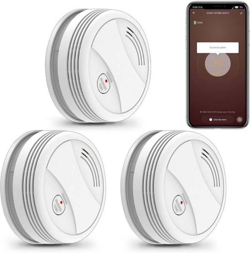 Daskoo Smart Home Rauchwarnmelder WLAN-Brandmelder mit App-Benachrichtigung Rauchmelder von Daskoo