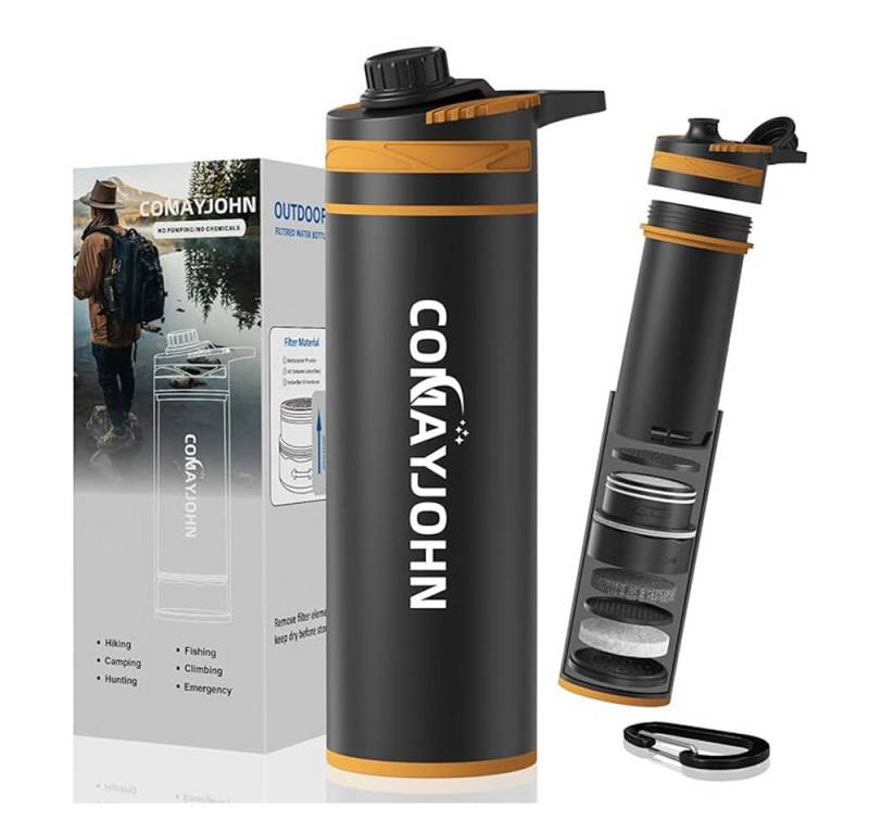 Daskoo Trinkflasche Tragbare Presswasserflasche mit Filter 4.7L gefilterte Wasserflasch von Daskoo