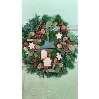 Süßer Adventskranz "Wintermärchen" Mit Lebkuchenfiguren Für Ihre Haustür, in 3 Größen Bestellbar von DaskunterbunteSchaf