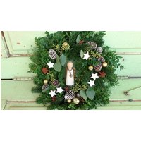 Traditioneller Adventskranz Für Die Haustür Mit Holzengel, in 3 Größen Bestellbar Gerne Vorbestellung Traditioneller Adventskranz Für Die Haustür Mit Holzengel, in 3 Größen Bestellbar Gerne Vorbestellung von DaskunterbunteSchaf