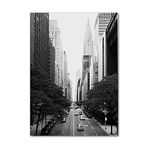 Dass Leinwand-Malerei Auto Straße, Stadt, Architektur Landschaft Nordic Retro Poster und Wandbild, Wohnzimmer-Wanddekoration Malerei Wand No Frame (Size : 40X50 cm No Framed) von Dass