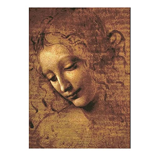 Kopf einer Frau von Leonardo Da Vinci Leinwand Malerei Klassische Poster und Drucke Wandkunst Bild, für Wohnzimmer Wanddekoration Kein Rahmen (Size : 30X40cm Unframed) von Dass