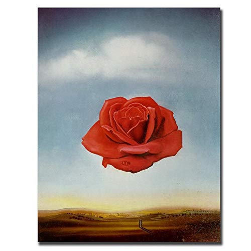 Leinwandkunst Salvador Dali Meditative Rose Flower Poster Gemälde Wandkunst Poster und Drucke Wandbild, für Wohnzimmer Home Decoration Kein Rahmen (Size : 60x80cm No Framed) von Dass