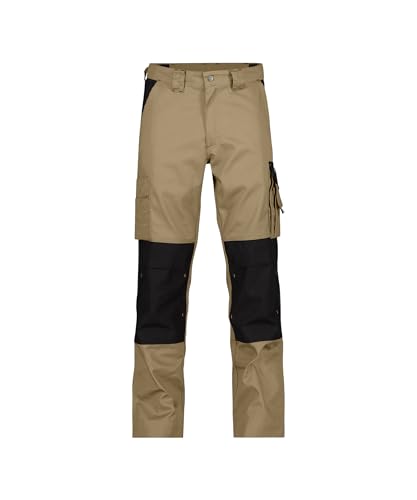 DASSY® Boston Zweifarbige Arbeitshose mit Kniepolstertaschen - Größe 58 - KHAKI/SCHWARZ von Dassy