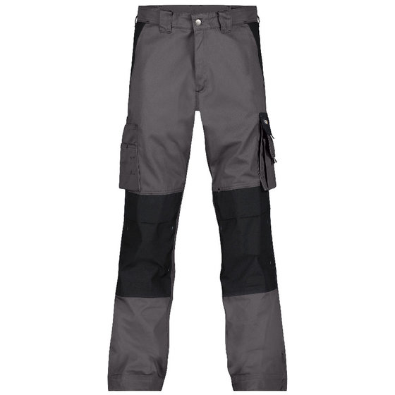 Dassy® - Boston Zweifarbige Arbeitshose mit Kniepolstertaschen, zementgrau/schwarz, Schrittlänge Standard, Größe 42 von Dassy