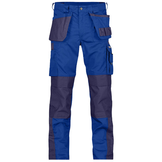 Dassy® - Seattle Zweifarbige Arbeitshose mit Holstertaschen und Kniepolstertaschen, kornblau/dunkelblau, Schrittlänge Minus, Größe 50 von Dassy